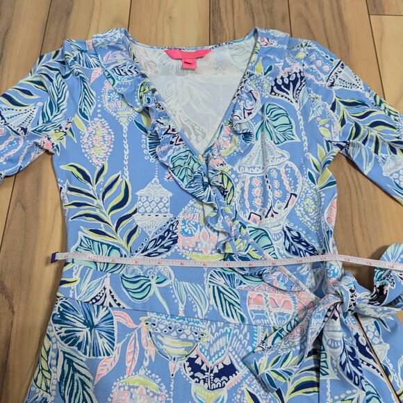 EUC! Lilly Pulitzer Jessalynne Romper Blue Peri Lapis Lanterns Size XS $178 - Picture 8 of 14